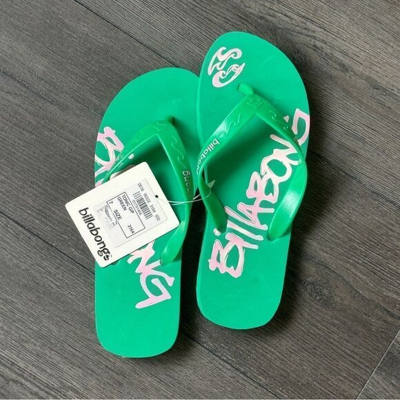 Billabong Flip Flop Thong Sandals, Green, Women’s Size 7, New with Tags - Picture 3 of 5
